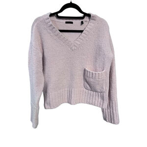 ATM Anthony Thomas Melillo Chenille Sweater Peach Blush Size Medium Soft Pocket